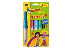 Фломастеры- аэрографы для текстиля 5 шт. и 1 трафарет Blopens Textil арт. 300990
